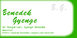 benedek gyenge business card